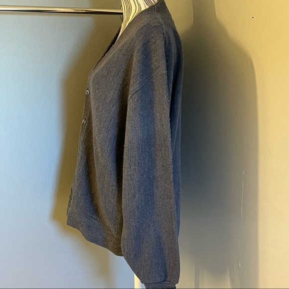 Vintage Sweater Classics Mens Long Sleeve Gray Cardigan Grandpa Sweater L - Picture 5 of 12